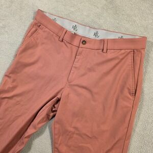 Lauren Ralph Lauren Pants Men 34x28 (Fits 34x28) Pink Chino Stretch Workwear 487